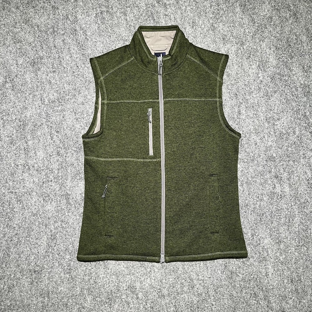 Johnnie-O Pine Green Wes Fleece Full Zip‎ Vest Men Size Small Pockets
